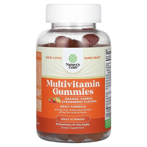 Nature S Craft Multivitamin Gummies Orange Cherry Strawberry 90 Gummies product image