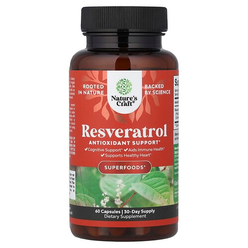 Nature S Craft Resveratrol 60 Capsules 600 Mg Per Capsule product image