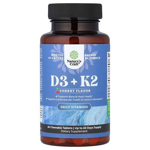 Nature S Craft D3 K2 Cherry 60 Chewable Tablets product image