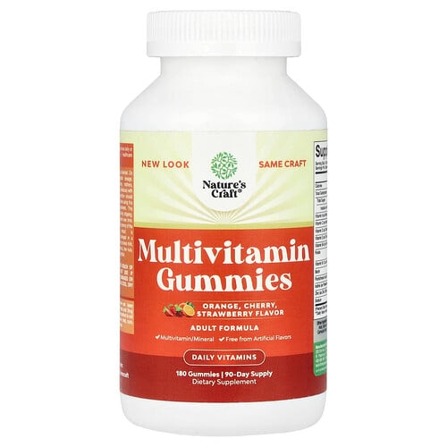 Nature S Craft Multivitamin Gummies Orange Cherry Strawberry 180 Gummies product image