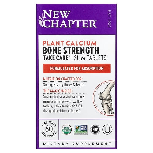New Chapter Plant Calcium Bone Strength Take Care 60 Vegan Slim Tablets product image