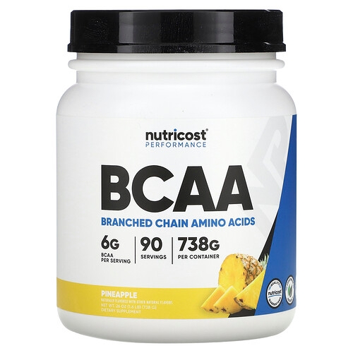 Nutricost Performance Bcaa Pineapple 1 6 Lb 738 G product image