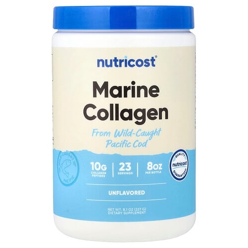 Nutricost Marine Collagen From Wild Caught Pacific Cod Unflavored 8 1 Oz 227 G product image