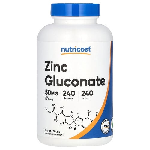 Nutricost Zinc Gluconate 50 Mg 240 Capsules product image