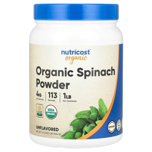 Nutricost Organic Spinach Powder Unflavored 16 2 Oz 454 G product image