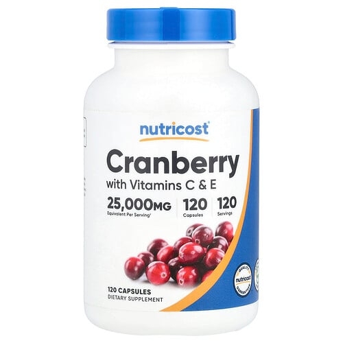Nutricost Cranberry With Vitamins C E 120 Capsules product image
