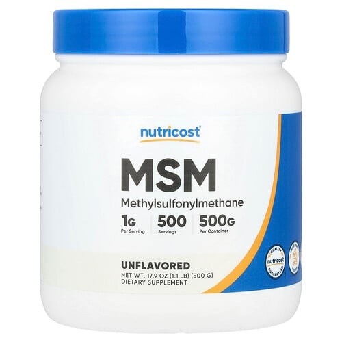 Nutricost Msm Unflavored 17 9 Oz 500 G product image