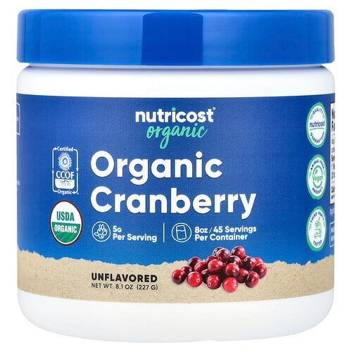 Nutricost Organic Cranberry Unflavored 8 1 Oz 227 G product image
