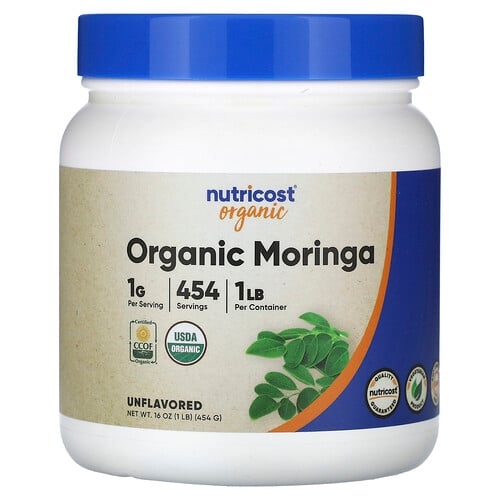 Nutricost Organic Moringa Unflavored 16 Oz 454 G product image