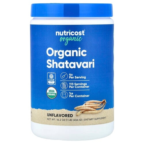 Nutricost Organic Shatavari Unflavored 1 Lb 454 G product image