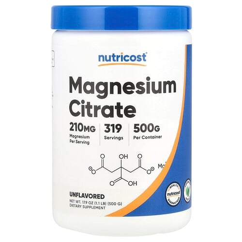 Nutricost Magnesium Citrate Unflavored 210 Mg 17 9 Oz 500 G product image