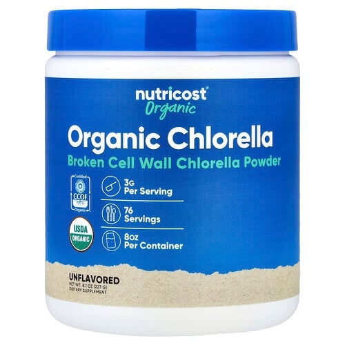 Nutricost Organic Chlorella Unflavored 8 1 Oz 227 G product image