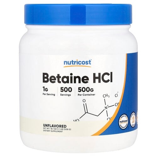 Nutricost Betaine Hci Unflavored 18 1 Oz 508 G product image