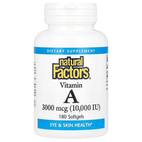 Natural Factors Vitamin A 3 000 Mcg 10 000 Iu 180 Softgels product image
