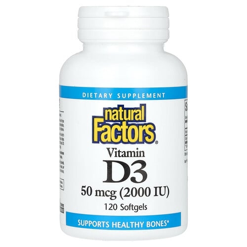 Natural Factors Vitamin D3 50 Mcg 2 000 Iu 120 Softgels product image