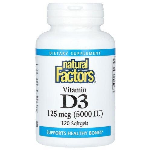 Natural Factors Vitamin D3 125 Mcg 5 000 Iu 120 Softgels product image