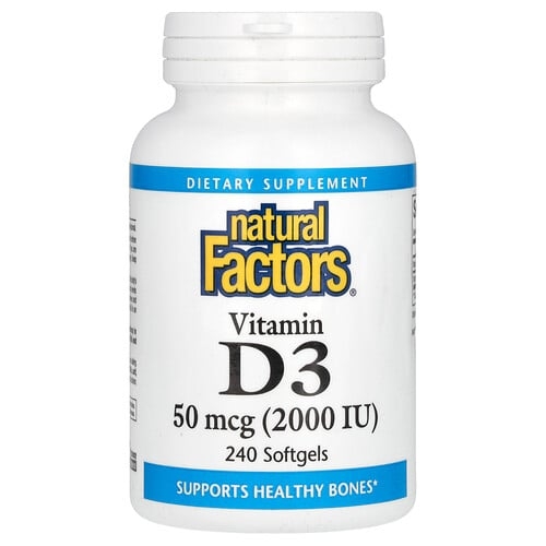 Natural Factors Vitamin D3 50 Mcg 2 000 Iu 240 Softgels product image