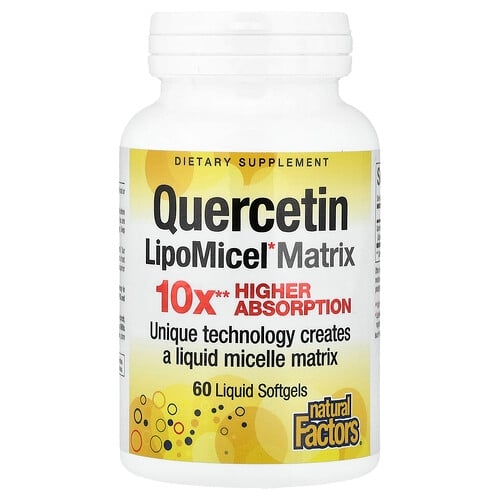 Natural Factors Quercetin Lipomicel Matrix 250 Mg 60 Liquid Softgels product image