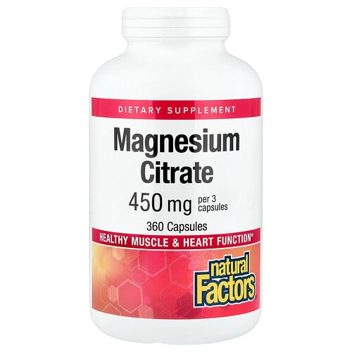 Natural Factors Magnesium Citrate 360 Capsules 150 Mg Per Capsule product image