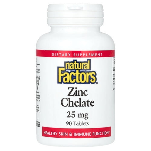 Natural Factors Zinc Chelate 25 Mg 90 Tablets product image