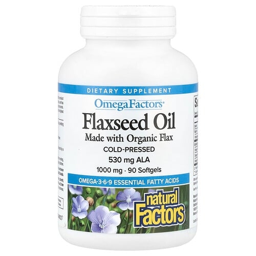 Natural Factors Omegafactors Flaxseed Oil 1 000 Mg 90 Softgels product image