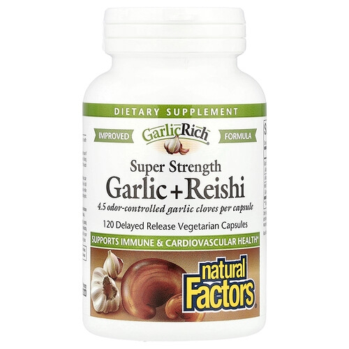 Natural Factors Garlicrich Super Strength Garlic Reishi 120 Delayed Release Vegetarian Capsules product image