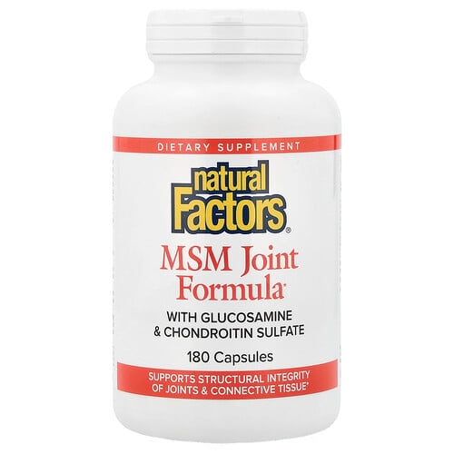 Natural Factors Msm Joint Formula With Glucosamine Chondroitin Sulfate 180 Capsules product image