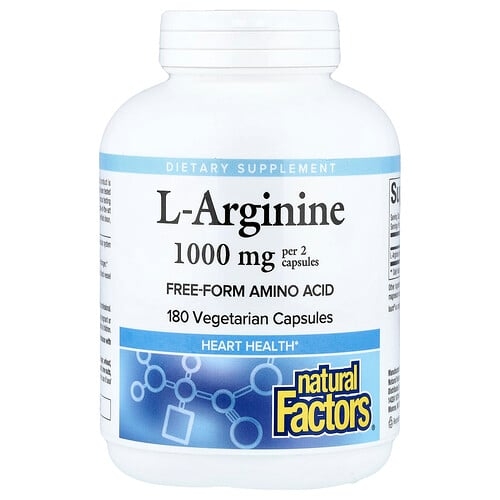Natural Factors L Arginine 180 Vegetarian Capsules 500 Mg Per Capsule product image