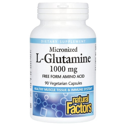 Natural Factors Micronized L Glutamine 1 000 Mg 90 Vegetarian Capsules product image