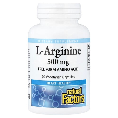 Natural Factors L Arginine 500 Mg 90 Vegetarian Capsules product image