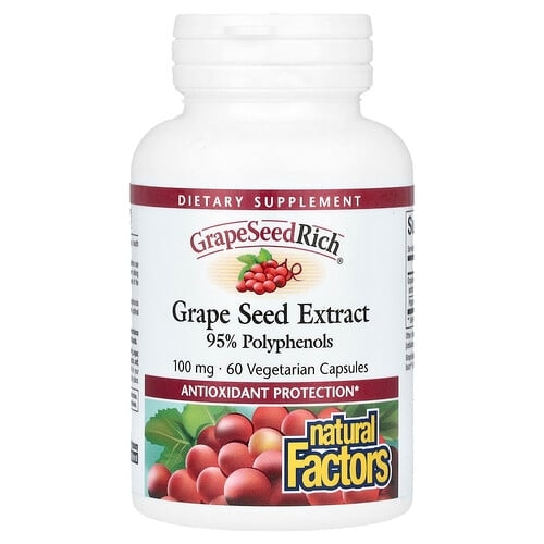 Natural Factors Grapeseedrich Grape Seed Extract 100 Mg 60 Vegetarian Capsules product image