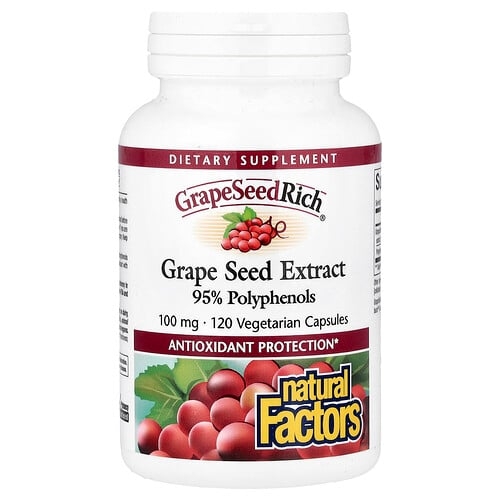 Natural Factors Grapeseedrich Grape Seed Extract 100 Mg 120 Vegetarian Capsules product image