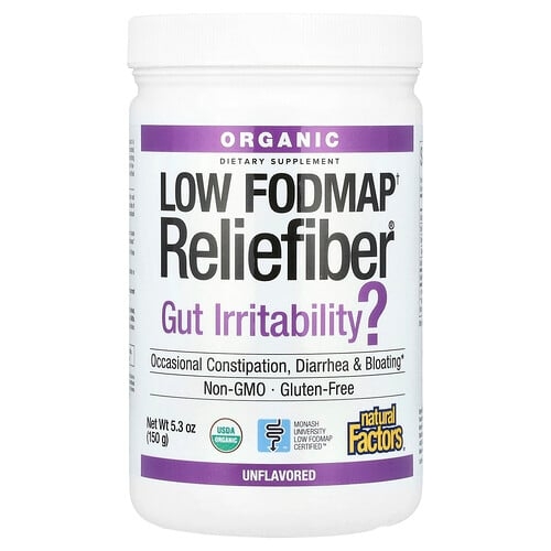 Natural Factors Organic Low Fodmap Reliefiber Unflavored 5 3 Oz 150 G product image