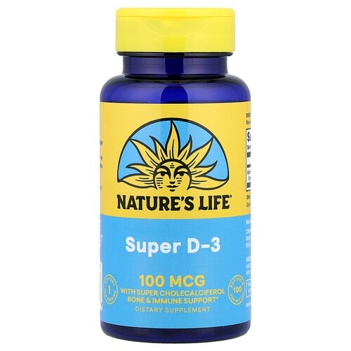 Nature S Life Super D 3 100 Mcg 100 Softgels product image