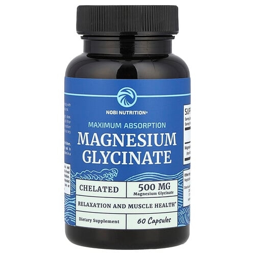 Nobi Nutrition Magnesium Glycinate Maximum Absorption 60 Capsules 250 Mg Per Capsule product image