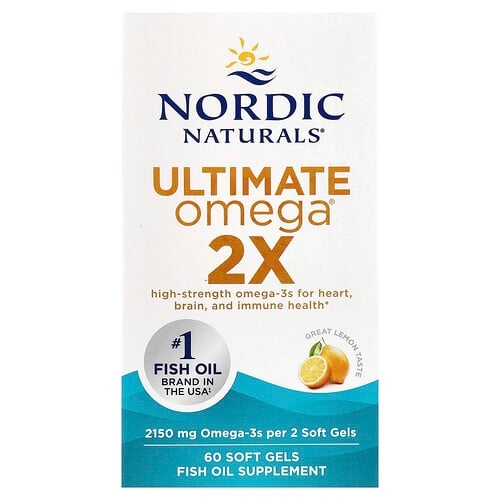 Nordic Naturals Ultimate Omega 2x Lemon 60 Softgels 1 075 Mg Per Softgel product image