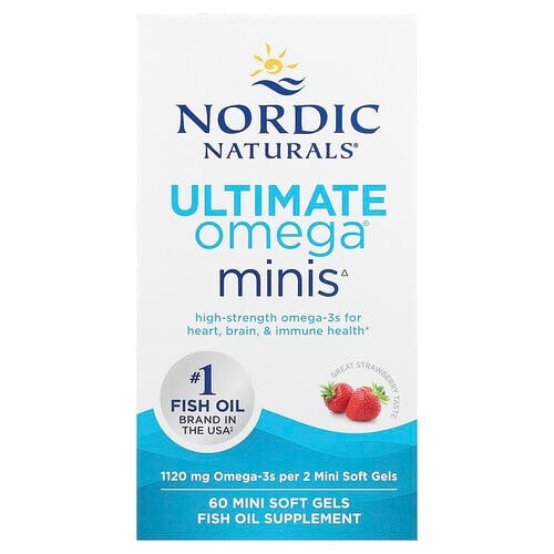 Nordic Naturals Ultimate Omega Minis Strawberry 60 Mini Soft Gels 560 Mg Per Soft Gel product image