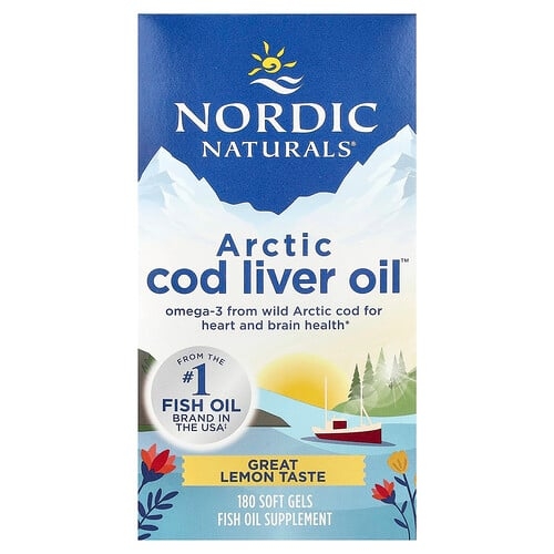 Nordic Naturals Arctic Cod Liver Oil Lemon 180 Soft Gels product image