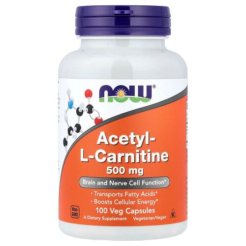 Now Foods Acetyl L Carnitine 500 Mg 100 Veg Capsules product image