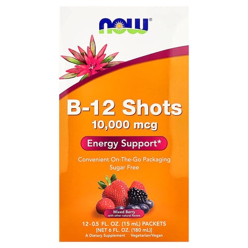 Now Foods B 12 Shots Mixed Berry 12 Packets 0 5 Fl Oz 15 Ml Each product image