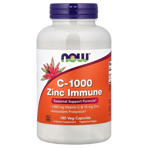 Now Foods C 1000 Zinc Immune 180 Veg Capsules product image