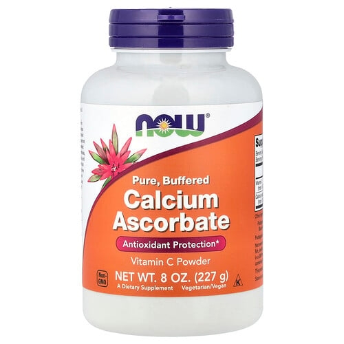 Now Foods Pure Buffered Calcium Ascorbate Vitamin C Powder 8 Oz 227 G product image