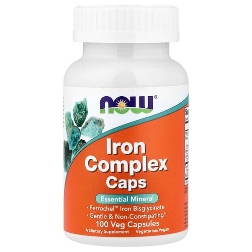 Now Foods Iron Complex Caps 100 Veg Capsules product image