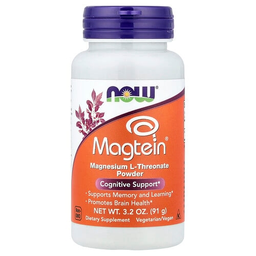 Now Foods Magtein Magnesium L Threonate Powder 3 2 Oz 91 G product image