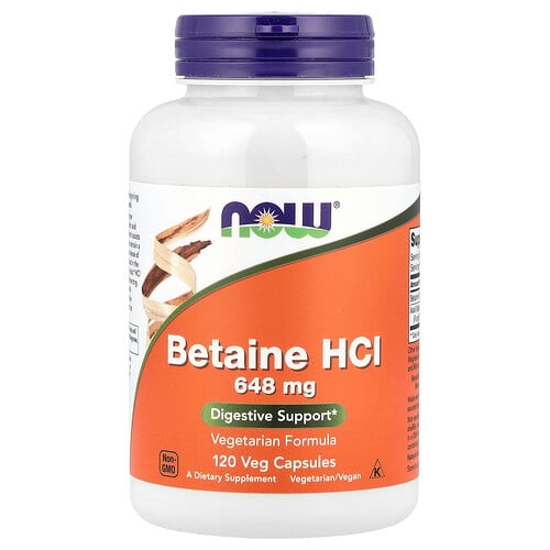 Now Foods Betaine Hcl 120 Veg Capsules product image