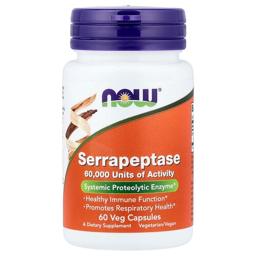 Now Foods Serrapeptase 60 Veg Capsules 27 Mg Per Capsule product image