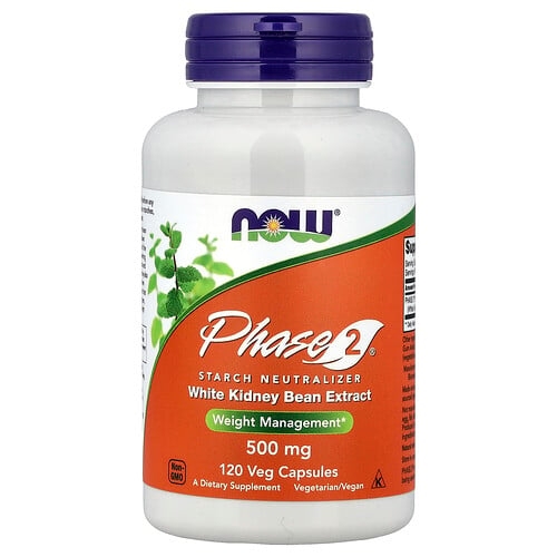 Now Foods Phase 2 Starch Neutralizer 500 Mg 120 Veg Capsules product image