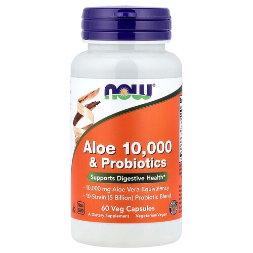 Now Foods Aloe 10 000 Probiotics 60 Veg Capsules product image