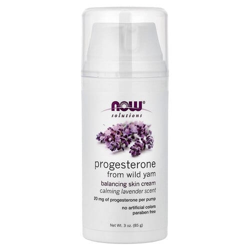 Now Foods Solutions Progesterone From Wild Yam Balancing Skin Cream Calming Lavender 3 Oz 85 G product image