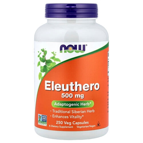 Now Foods Eleuthero 500 Mg 250 Veg Capsules product image